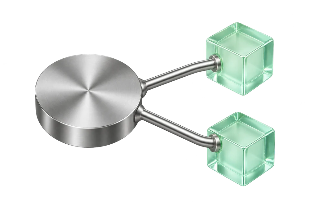 A silver account node connects to two distinct jade workspace blocks.